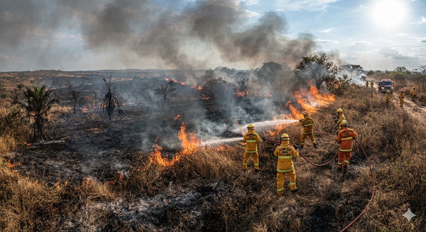 Bomberos de Maní controlan un incendio forestal que afectó 50 hectáreas en la vereda Chavinabe